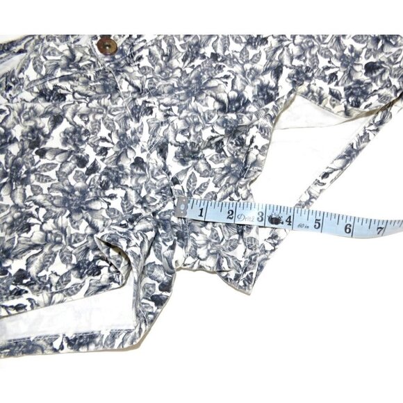 H&M black & white floral print cotton blend shorts woman's size 12 - Picture 4 of 5
